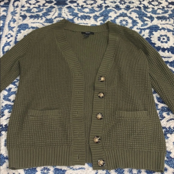 Forever 21 Sweaters - Olive green cardigan!